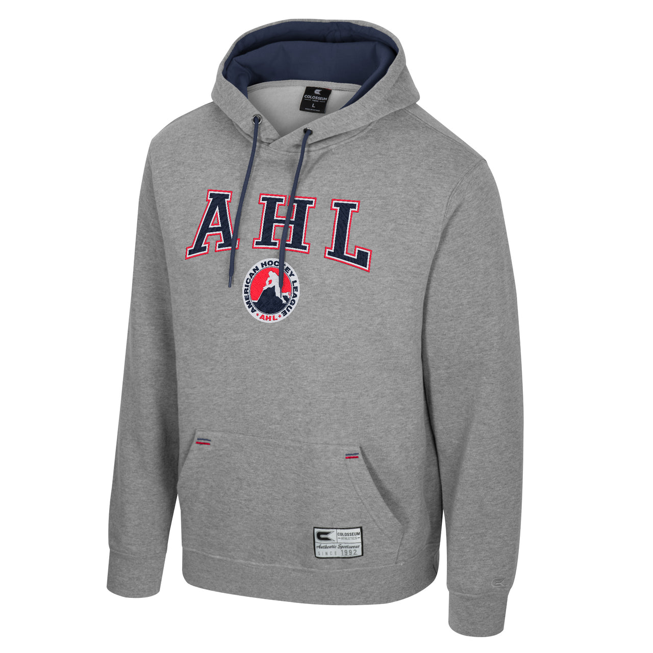 Colosseum AHL Adult Charlie Embroidered Grey Hoodie