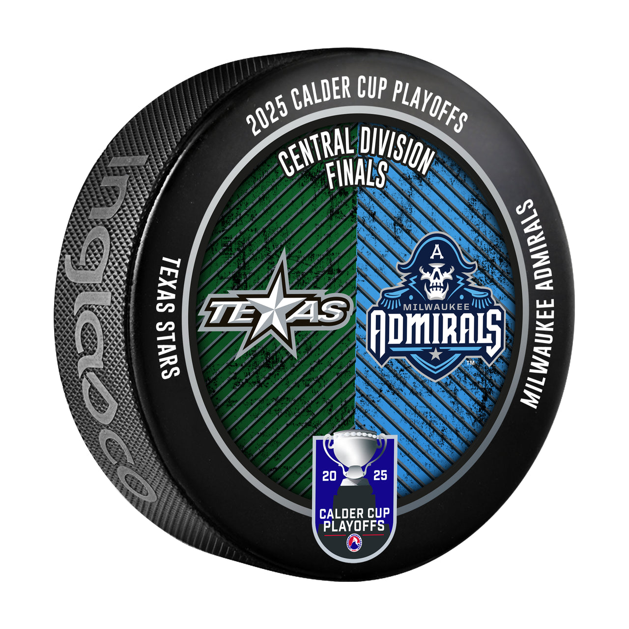 Milwaukee Admirals vs Texas Stars 2025 Calder Cup Playoffs Dueling Souvenir Puck