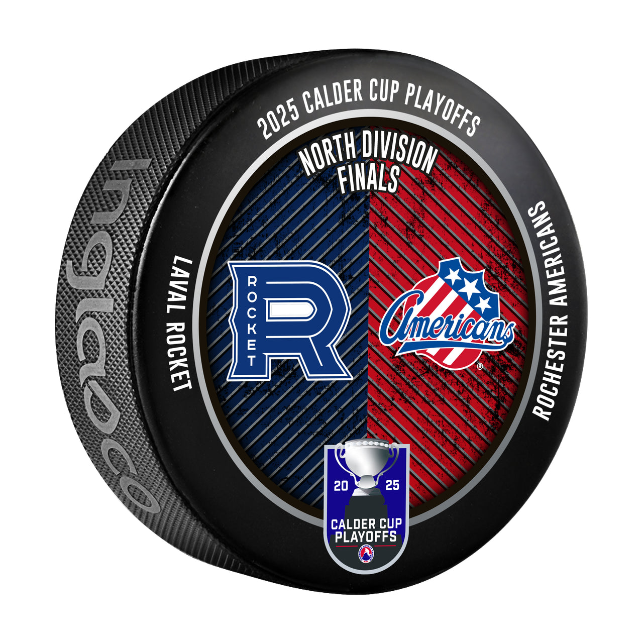 Laval Rocket vs Rochester Americans 2025 Calder Cup Playoffs Dueling Souvenir Puck