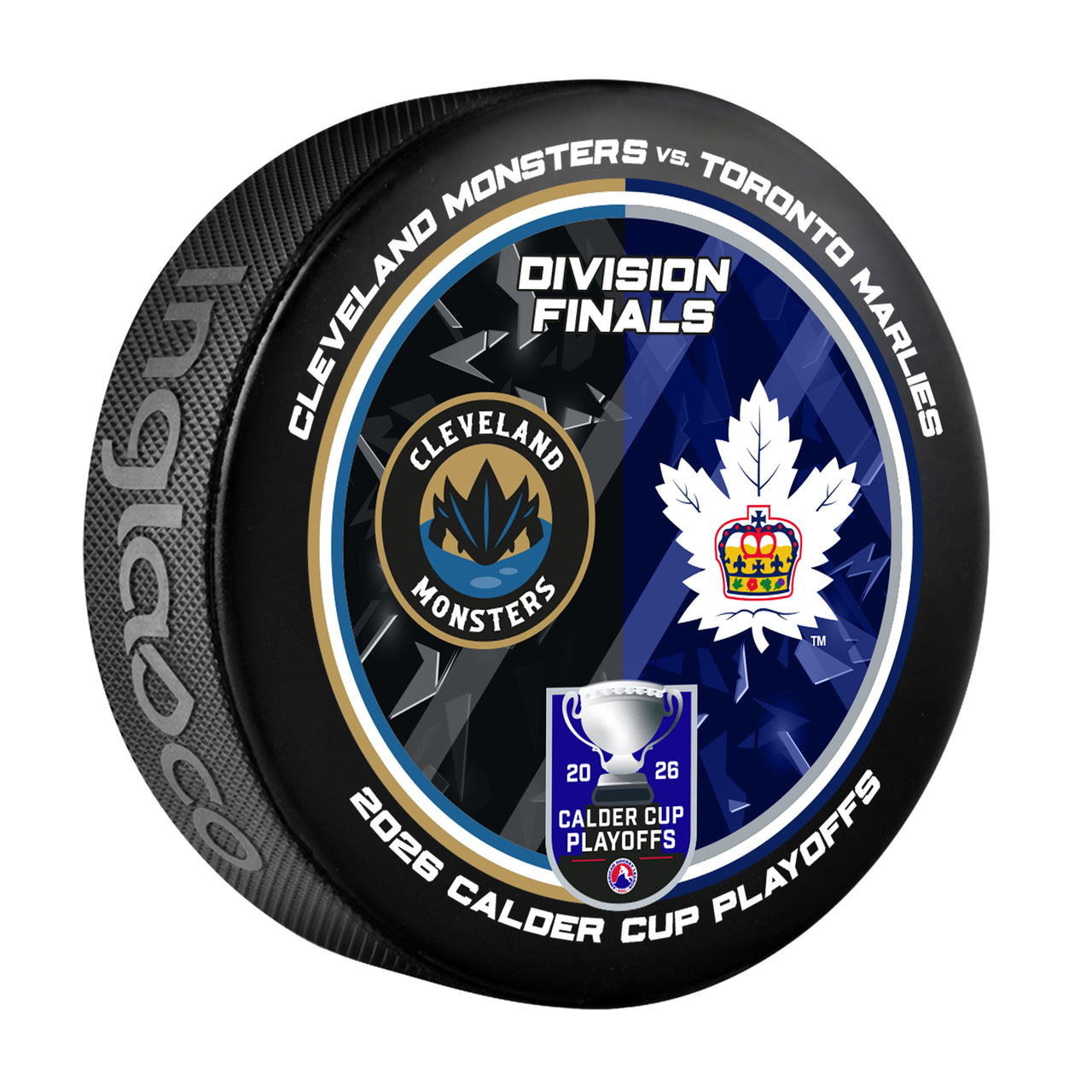 Cleveland Monsters vs Toronto Marlies 2026 Calder Cup Playoffs Dueling Souvenir Puck