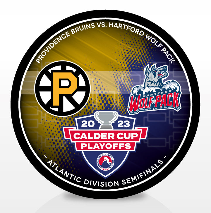 Providence Bruins vs Hartford Wolf Pack 2023 Calder Cup Playoffs Dueling Souvenir Puck