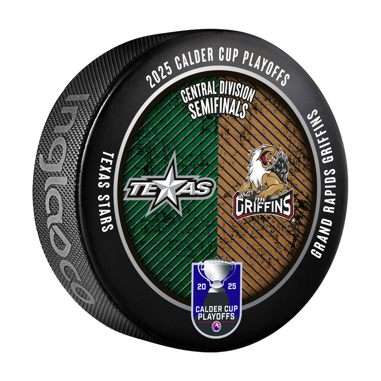 Texas Stars vs Grand Rapids Griffins 2025 Calder Cup Playoffs Dueling Souvenir Puck