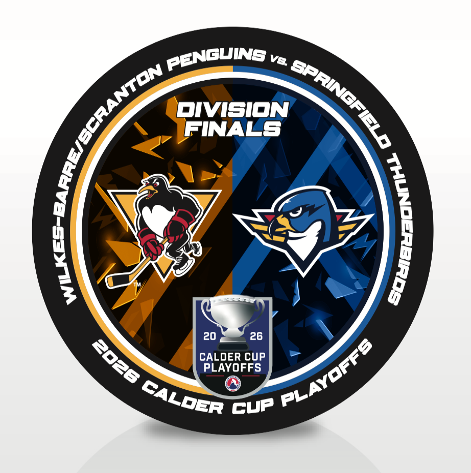 Wilkes-Barre/Scranton Penguins vs Springfield Thunderbirds 2026 Calder Cup Playoffs Dueling Souvenir Puck