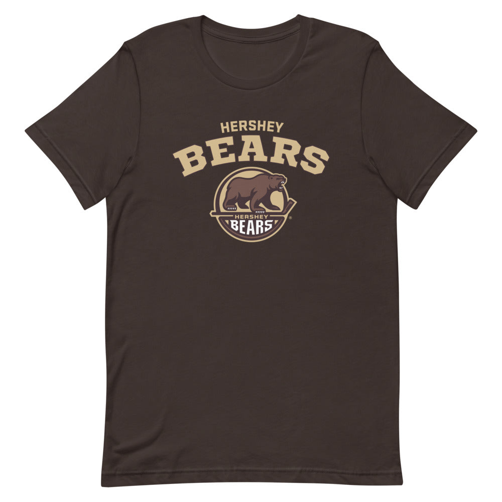 Hershey Bears Adult Arch Premium Short-Sleeve T-Shirt (Sidewalk Sale, Brown, Small)