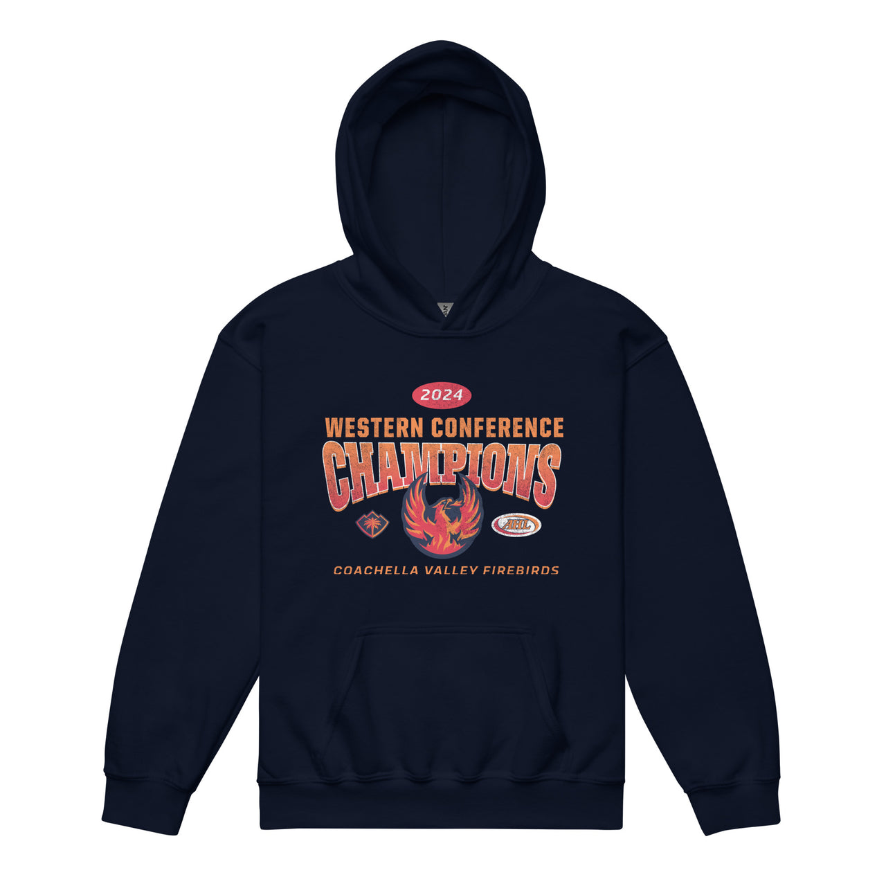 Coachella Valley Firebirds 2024 Western Conference Champions Youth Pullover Hoodie