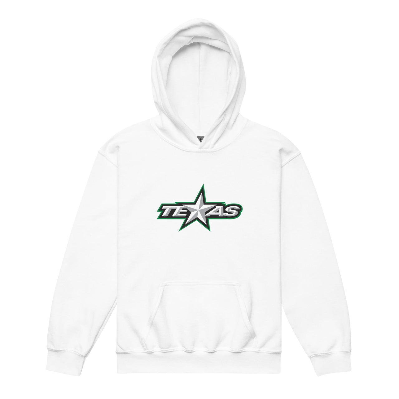 Texas Stars Primary Logo Youth Pullover Hoodie (Sidewalk Sale, White, Youth XS)
