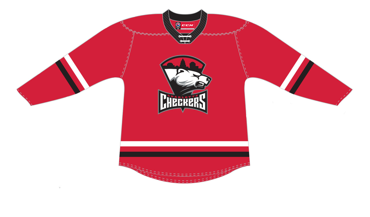 CCM Quicklite Charlotte Checkers Customized Premier Red Jersey