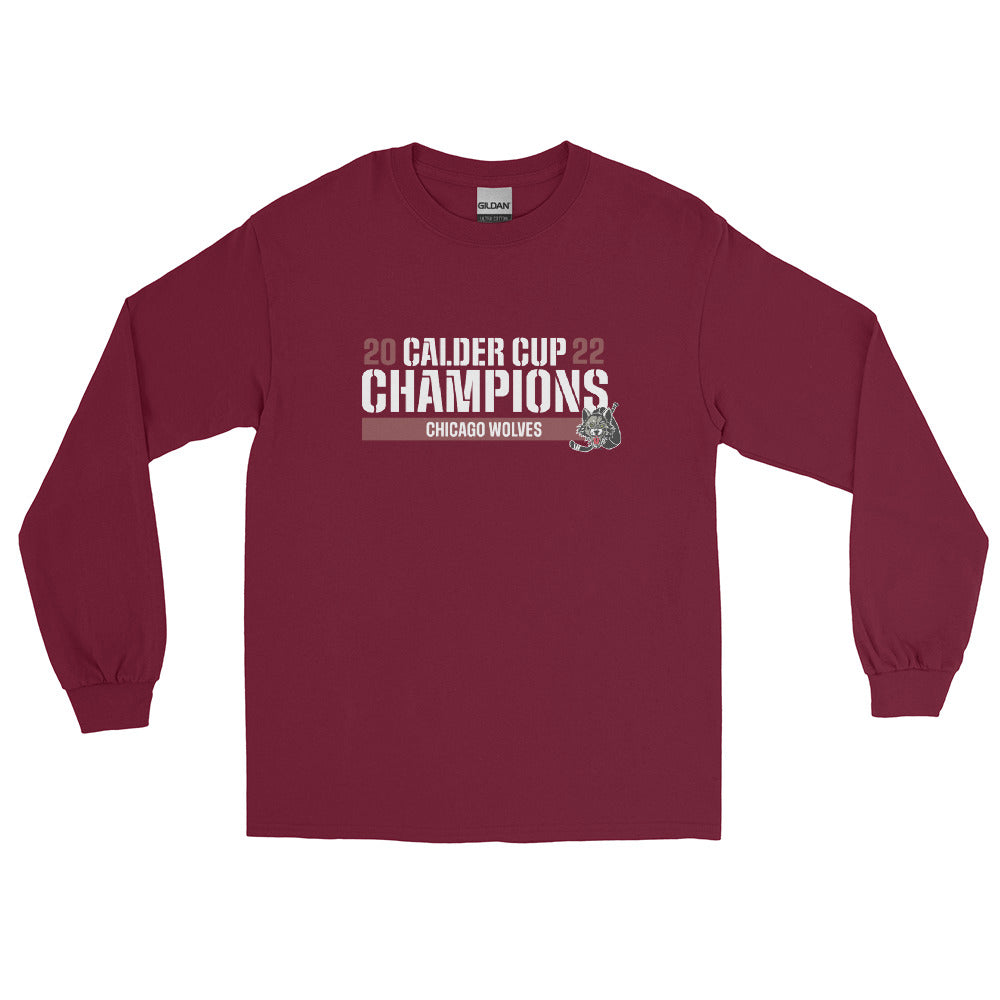 Chicago Wolves 2022 Calder Cup Champions Raise the Bar Long Sleeve Shirt