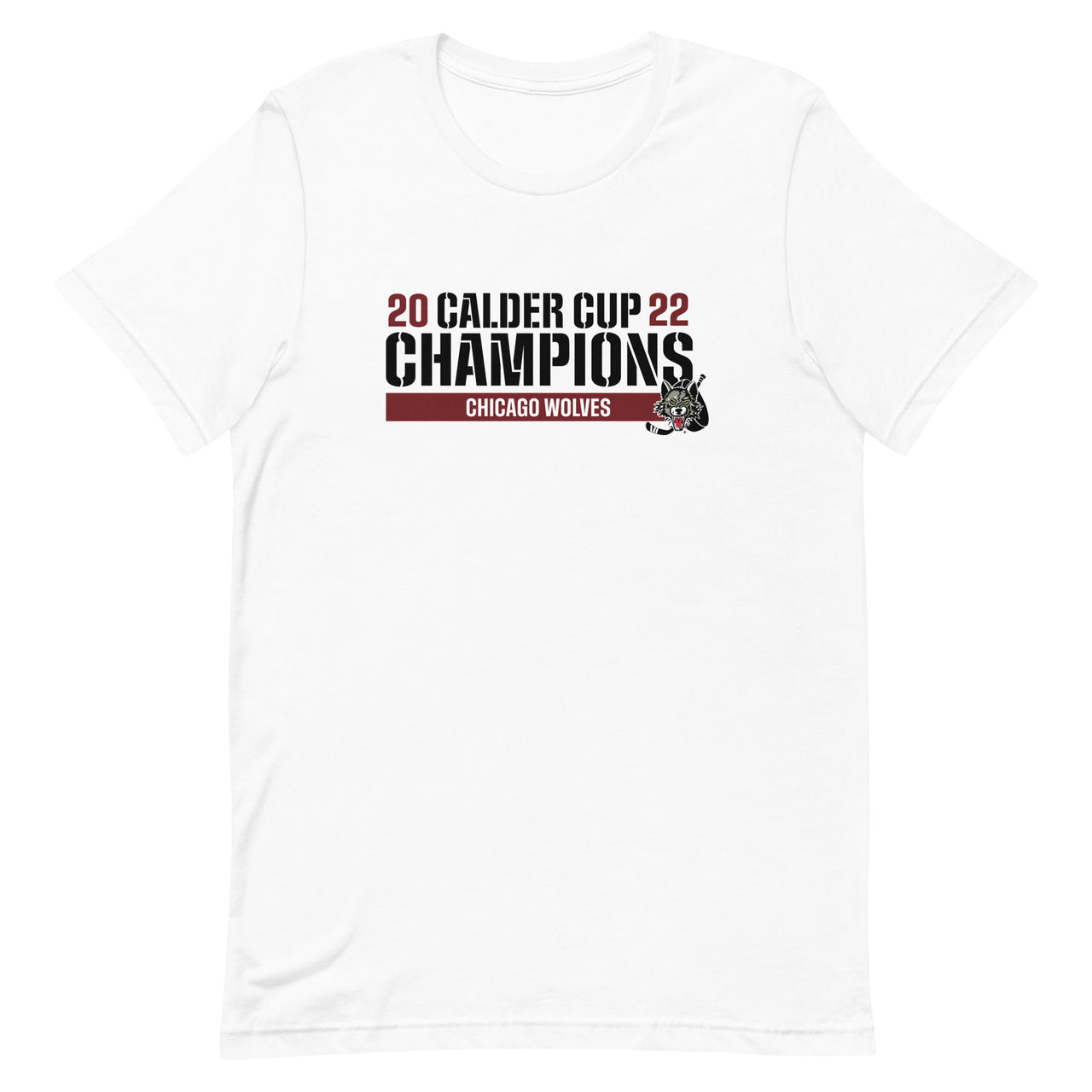 Chicago Wolves 2022 Calder Cup Champions Raise the Bar Adult Short Sleeve T-Shirt